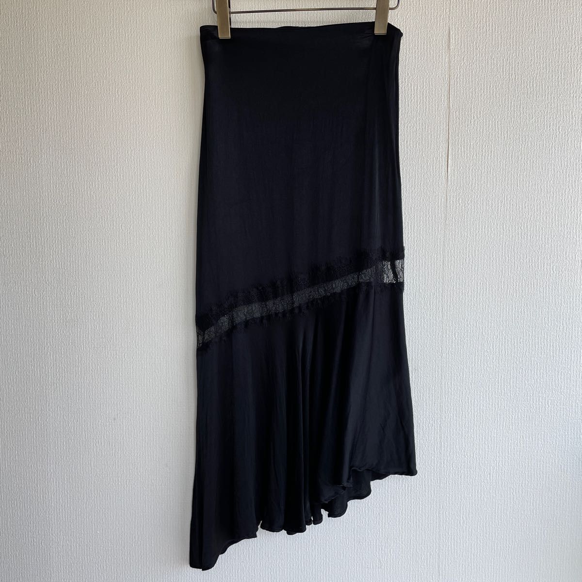ZARA ザラ ロングスカート アシンメトリー レース ブラック 160/62A