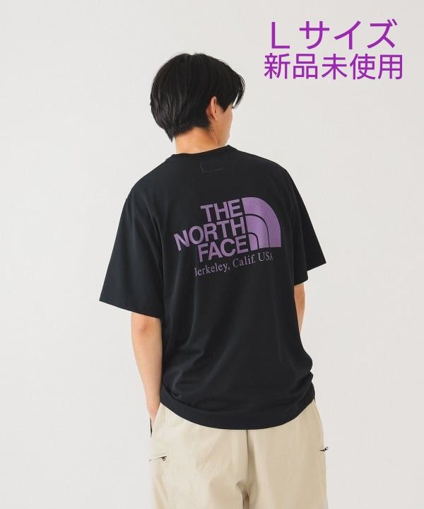 BEAMS THE NORTH FACE PURPLE LABEL × BEAMS 別注 ロゴ プリント Tシャツ ブラック L