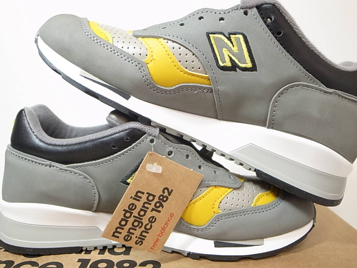 【送料無料 即決】日本未発売 NEW BALANCE UK製 M1500GGY 23.5cm  US5.5新品BRINGBACK限定オールレザー復刻カラーGRAYグレーxイエロー英国製