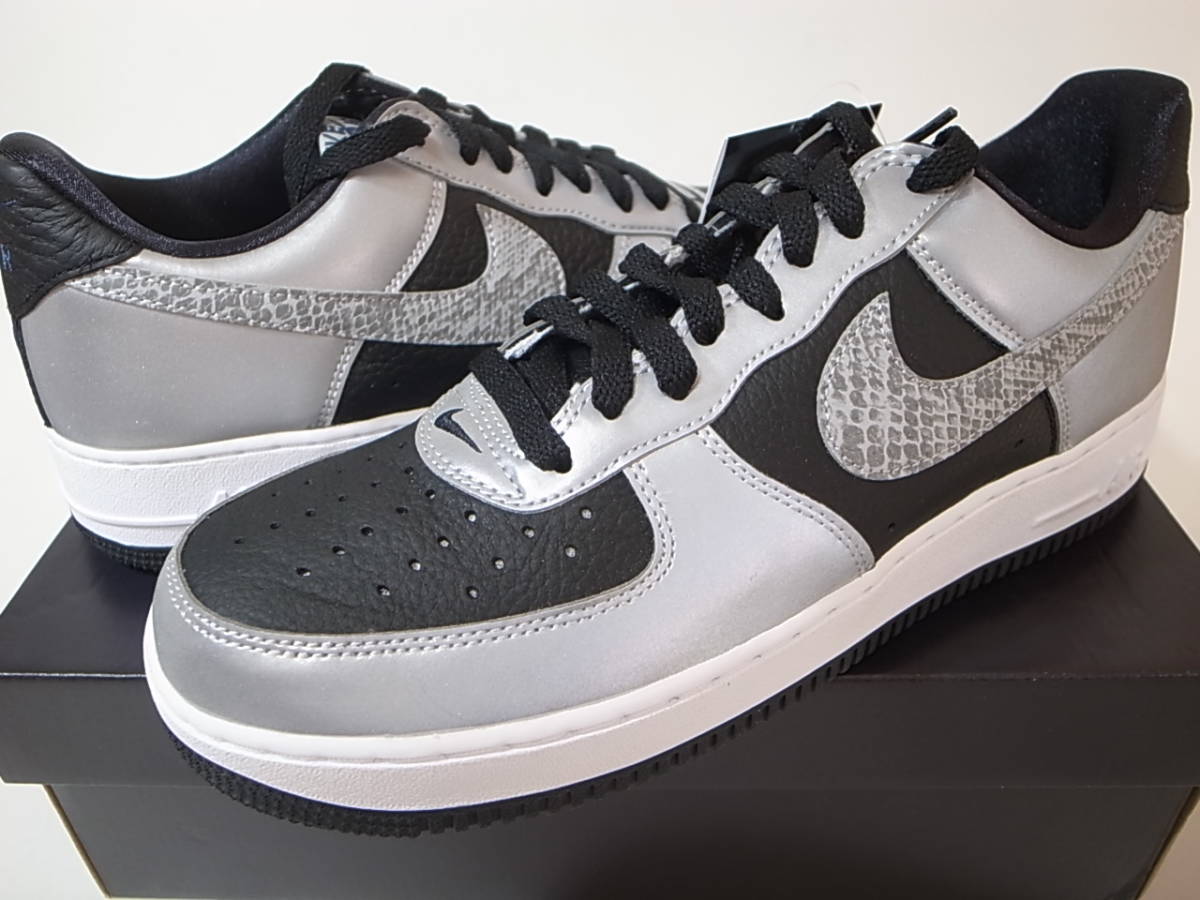 【送料無料 即決】NIKE AIR FORCE 1 Bシルバースネーク 28cm US10新品 3Mリフレクティブ SILVER SNAKE 黒蛇 エアフォース1ヘビ柄DJ6033-001