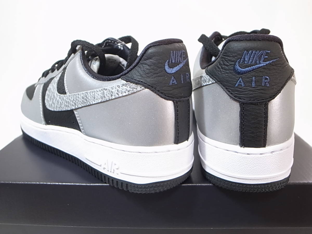 【送料無料 即決】NIKE AIR FORCE 1 Bシルバースネーク 26cm US8 新品 3Mリフレクティブ SILVER SNAKE 黒蛇 エアフォース1ヘビ柄DJ6033-001