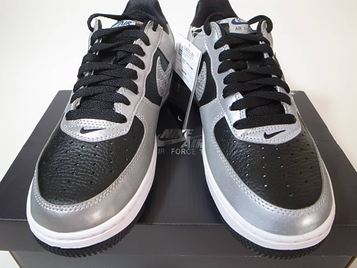 【送料無料 即決】NIKE AIR FORCE 1 Bシルバースネーク 25.5cm US7.5新品3MリフレクティブSILVER SNAKE 黒蛇エアフォース1ヘビ柄DJ6033-001