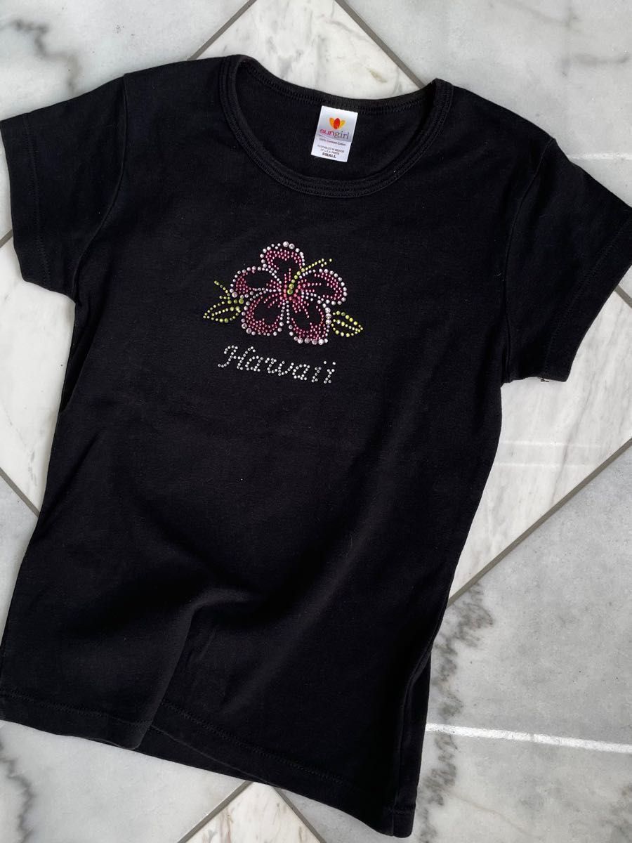 <お値下げ中>980→730円　Hawaii Tシャツ　レディース　サイズS  黒色　綿100%