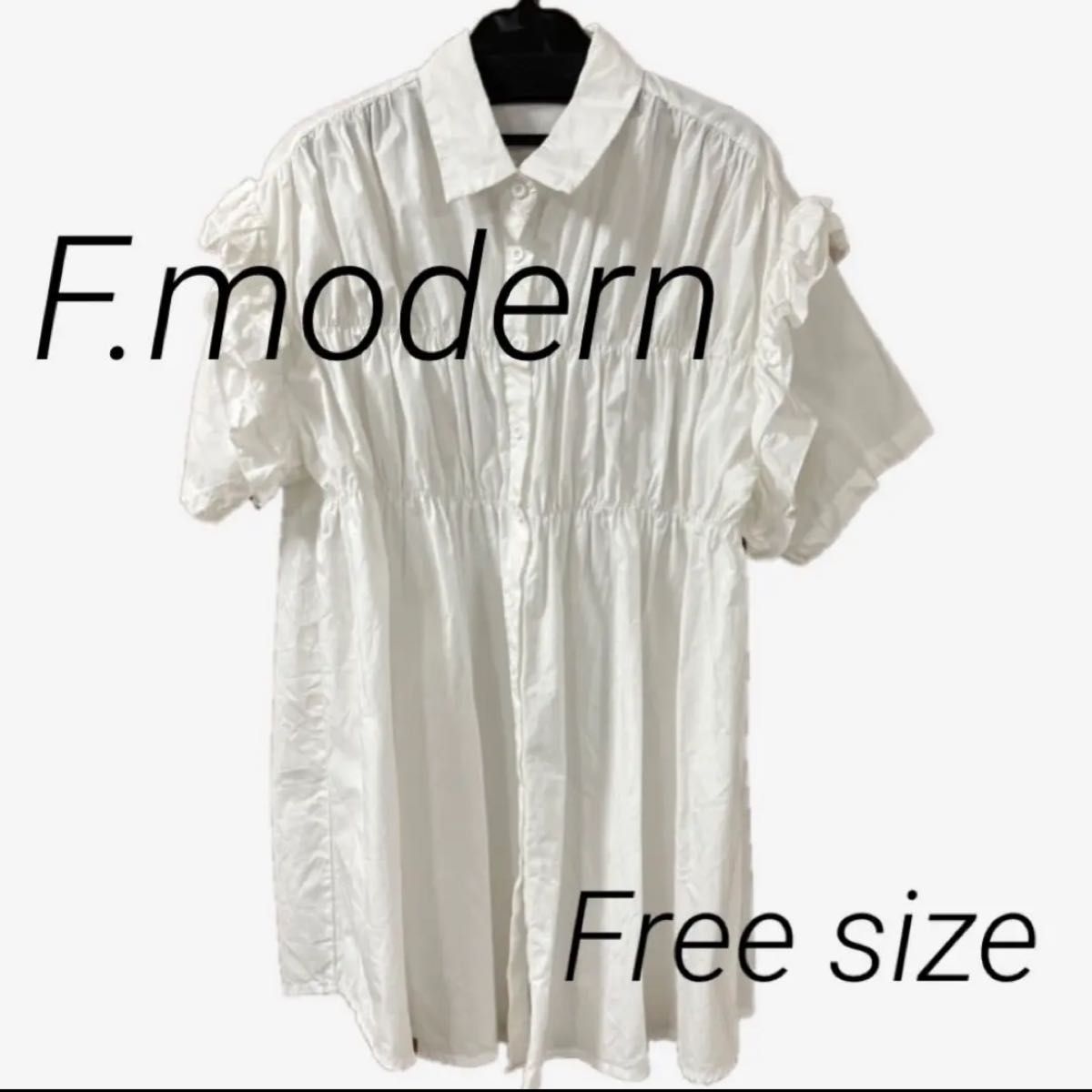 F modern シャツ ブラウス チュニック ホワイト トップス ロング F modern シャツ ブラウス チュニック ホワイト トップス ロング
