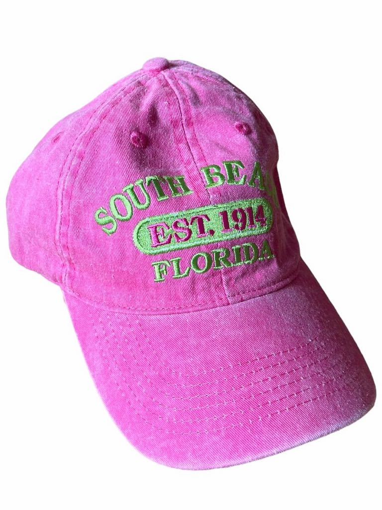 ●●未使用 SOUTH BEACH FLORIDA サウスビーチフロリダ キャップ 帽子 ウオッシュドピンク●●_画像5