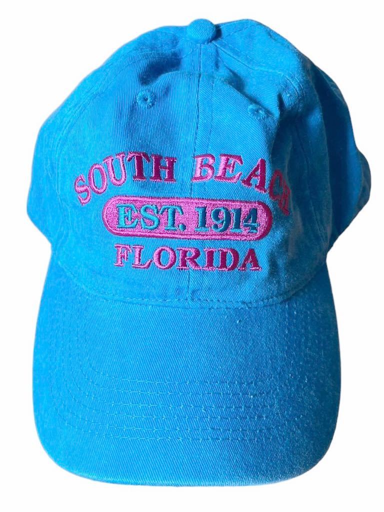 ●●未使用 SOUTH BEACH FLORIDA サウスビーチフロリダ キャップ 帽子 ウオッシュドブルー●●_画像1