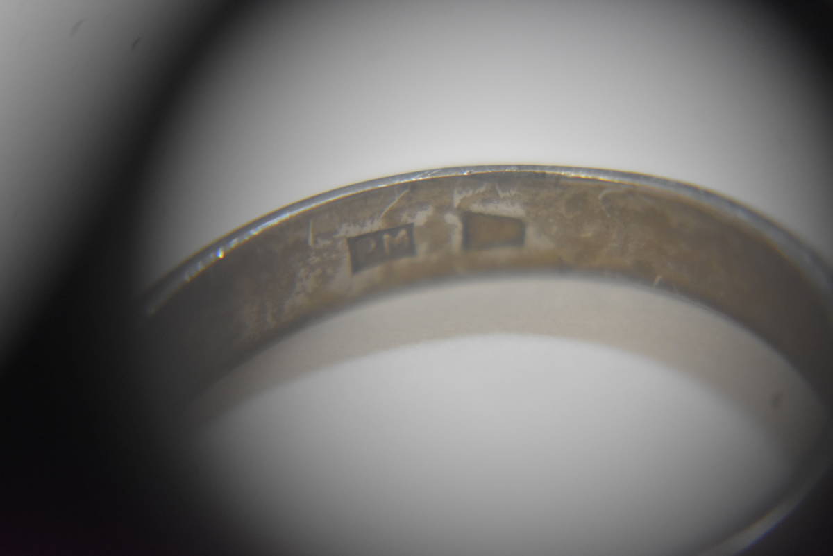 うぶ品 PM刻印 石付リング プラチナ 指輪 約３．２ｇの画像6