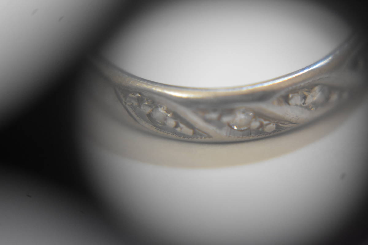 うぶ品 PM刻印 石付リング プラチナ 指輪 約３．２ｇの画像8