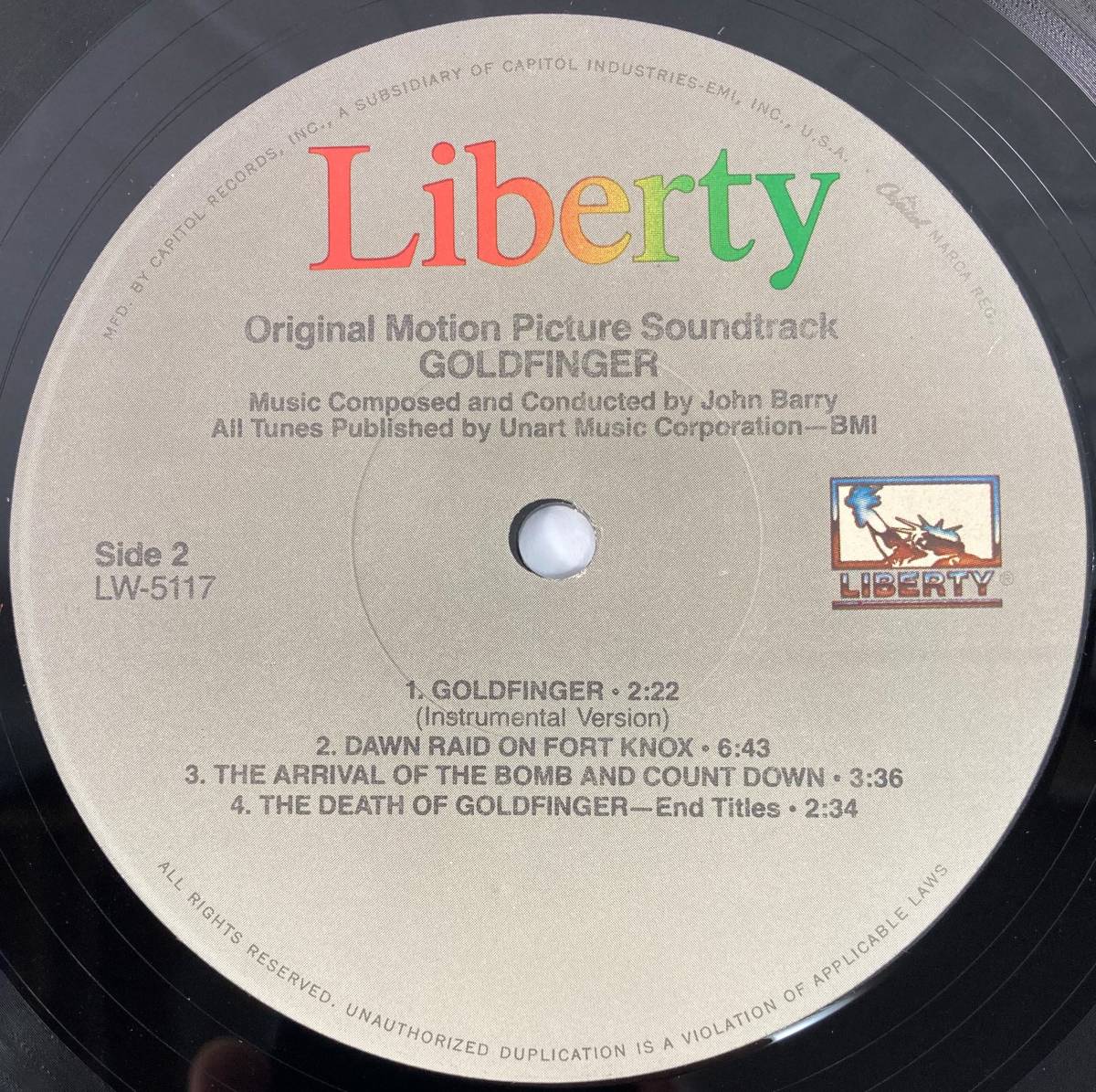 ００７／ゴールドフィンガー (1964) ジョン・バリー 米盤LP Liberty LW-5117 STEREO_画像6