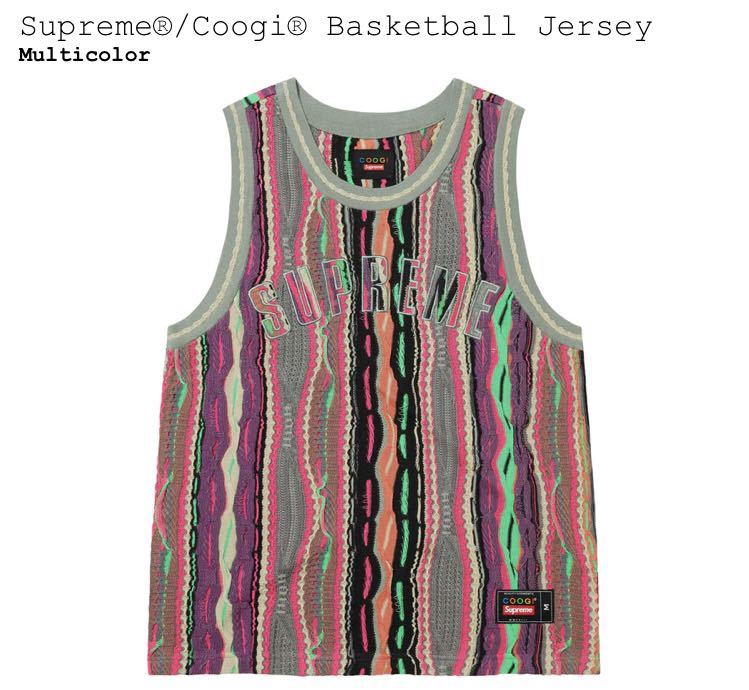 送料無料 新品 L Supreme Coogi Basketball Jersey Multicolor マルチ