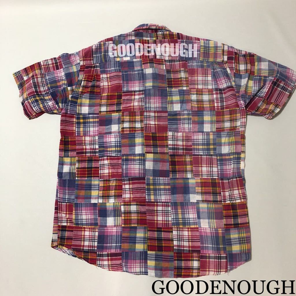 GOODENOUGH 98年RM限定 背ロゴ 半袖 パッチワーク シャツ