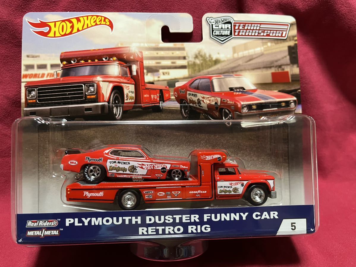 Hot Wheels TEAM TRANSPORT PLYMOUTH DUSTER FUNNY CAR RETRO RIG Mongoose ホットウィール チーム トランスポート ダスター マングース_画像1