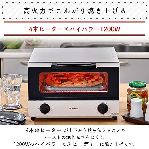 アイリスオーヤマ トースター オーブントースター 4枚焼き 1200W タイマー機能付き ホワイト EOT-032-W_画像3