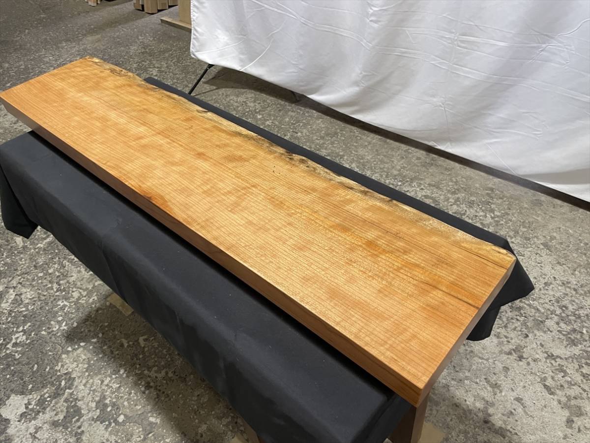 ケヤキ9059　欅　一枚板無垢 乾燥材　片耳　1200x270x50mm カウンター　棚　テレビ台　花台　DIY　窓台　台　シカモア_画像6