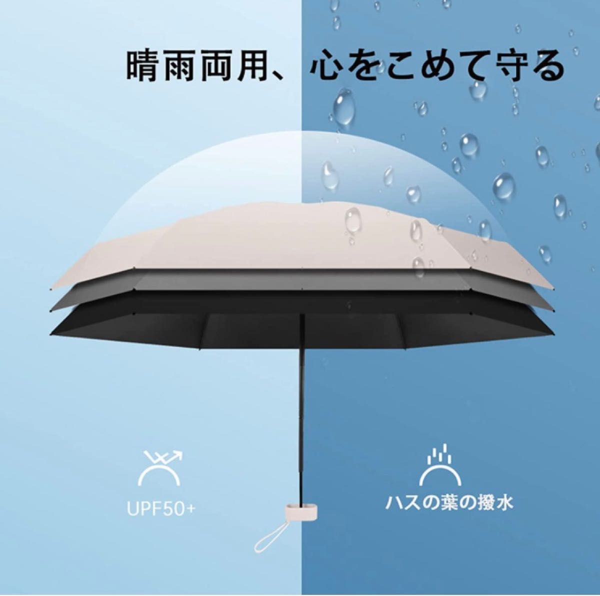 折り畳み傘 超軽量 ミニおりたたみ傘 携帯便利 収納ポーチ付き可愛い 晴雨兼用 UPF50+ UV遮蔽率100%折りたたみ傘