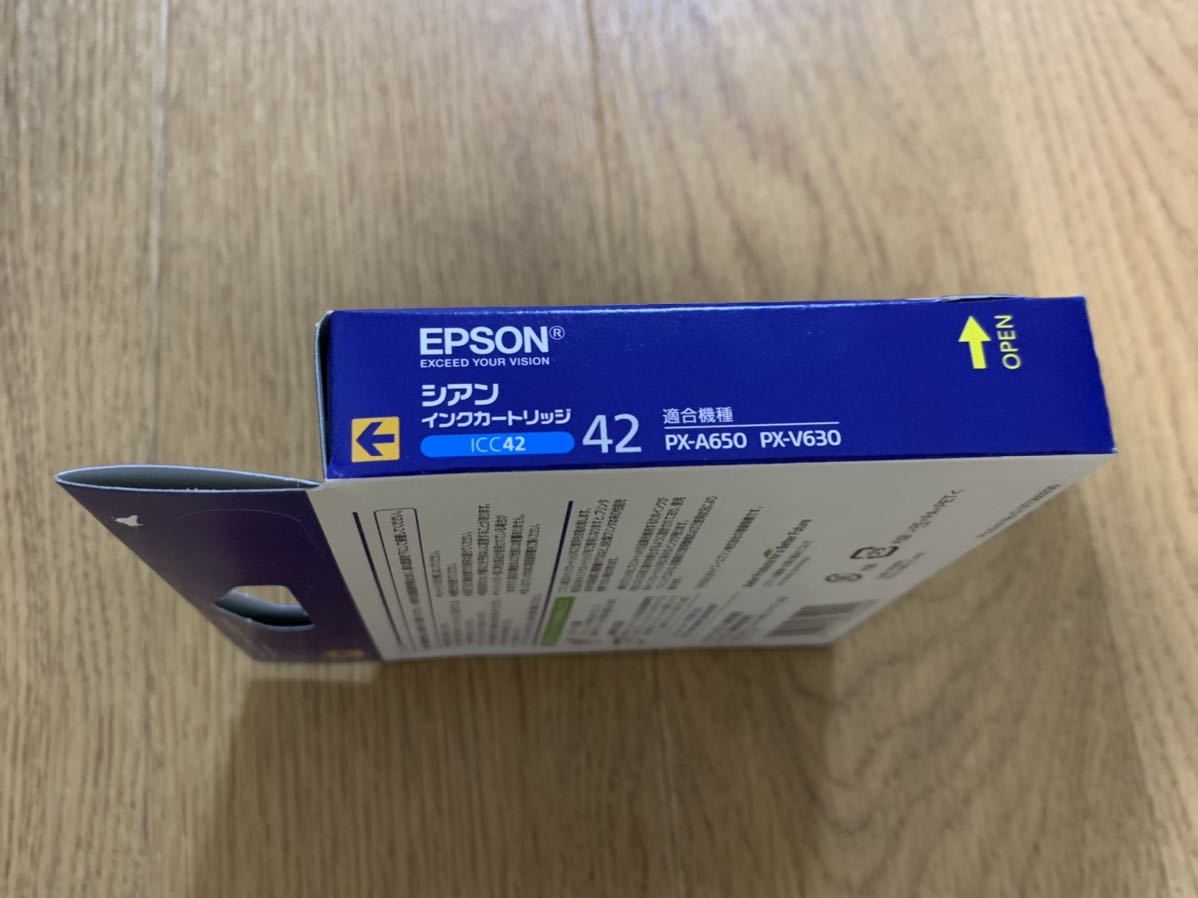 ★☆ EPSON ICC42 シアン 1個 純正インクカートリッジ 新品 未使用 未開封 エプソン 送料140円～ PX-A650 PX-V630_画像3