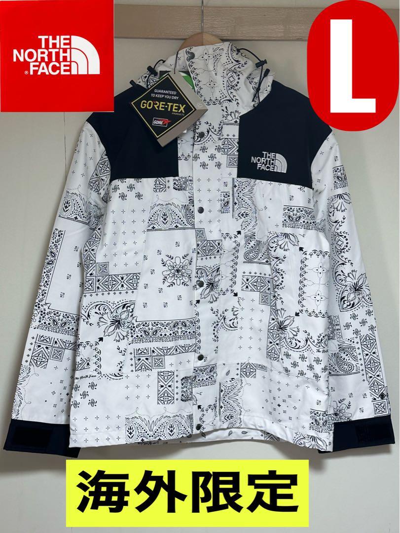 韓国 THE NORTH FACE マウンテンジャケット Lバンダナ柄 白-