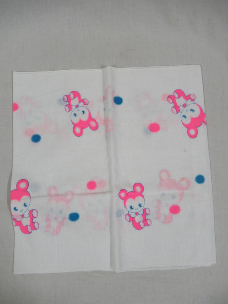 昭和レトロ クマの柄の布おむつ １５枚 くま柄 さらし 布おしめ レトロポップ リメイク素材_画像3