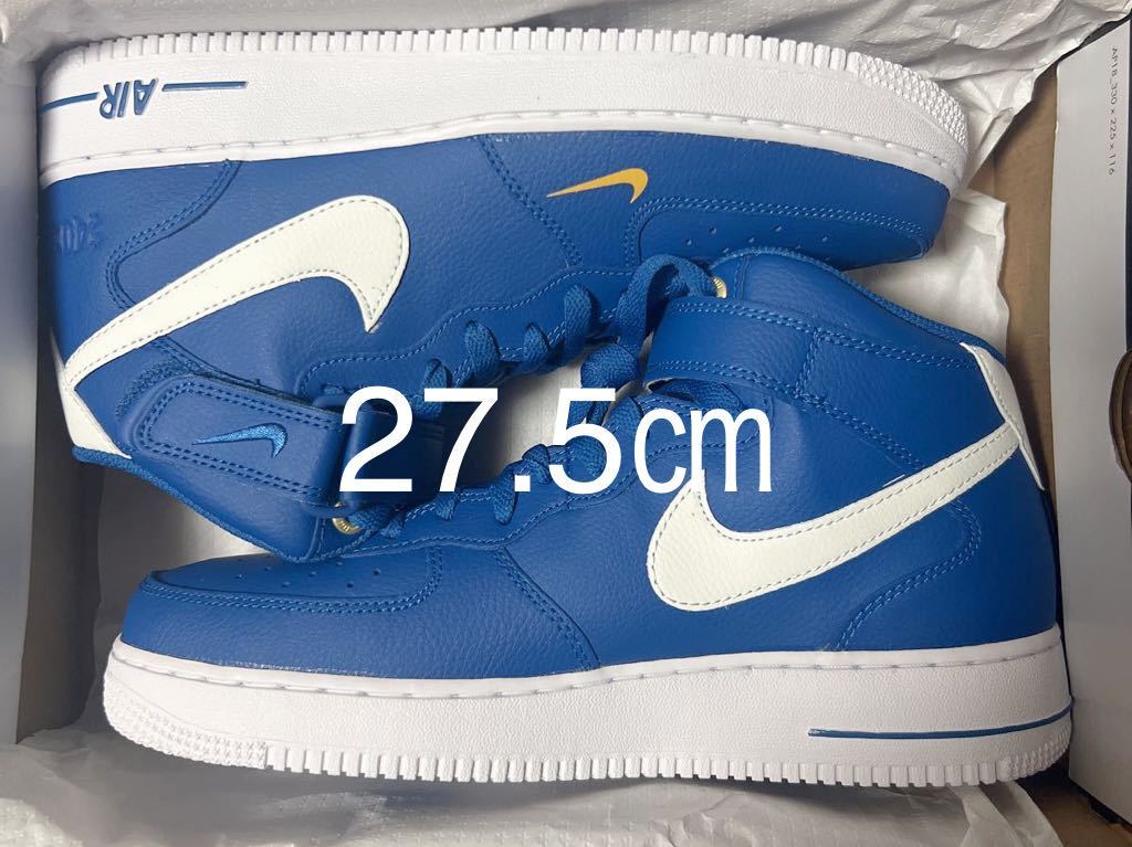 新品 未使用品 メンズ 27.5㎝ DR9513-400 外箱有 黒タグ付 Nike Air Force 1 Mid 40th Anniversary Blueナイキ エアフォース1 ミッド