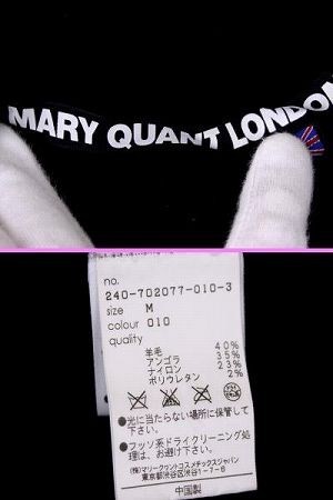 ■美品 マリークワント MARY QUANT セーター ニット 半袖 丸首 羊毛 アンゴラ混 黒 ブラック Ｍサイズ 服F3869_画像3