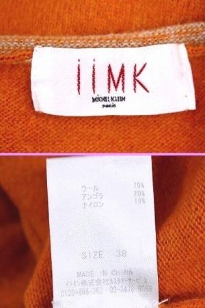 * beautiful goods I I.M ke-iiMK Michel Klein MICHEL KLEIN sweater knitted long sleeve ound-necked 38 orange clothes F4176