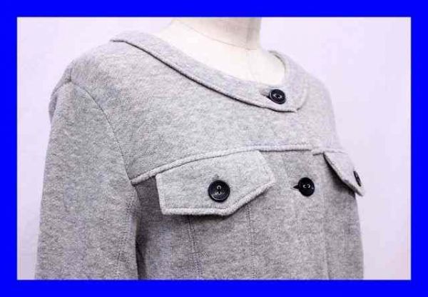 ■美品 コムサイズム COMME CA ISM ジャケット ブレザー 長袖 丸首 Ｍサイズ グレー 毛 ウール混 服F3855_画像1