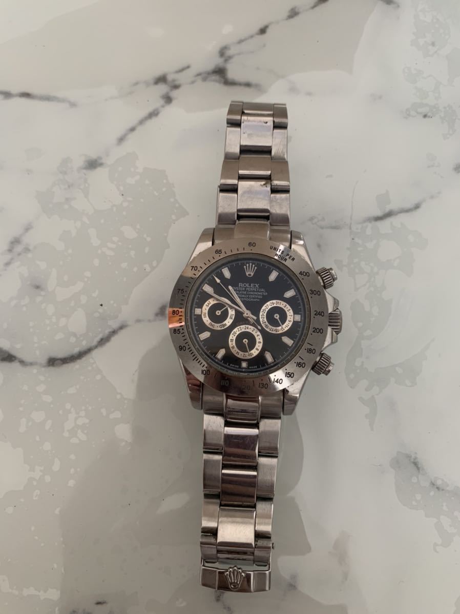 メンズ腕時計 ロレックス ROLEX 腕時計 黒文字盤 シルバー 16620 ADDAYTONA1992 24中古 ジャンク