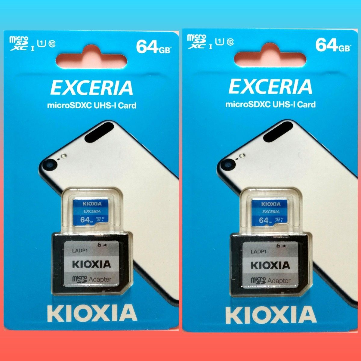 キオクシア 東芝 microSDカード SDカード 64GB　２枚