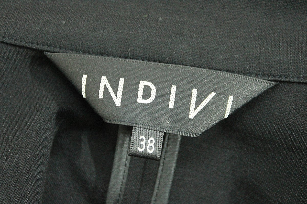  прекрасный товар INDIVI/ Indivi стрейч одиночный кнопка tailored jacket чёрный 38 aj544