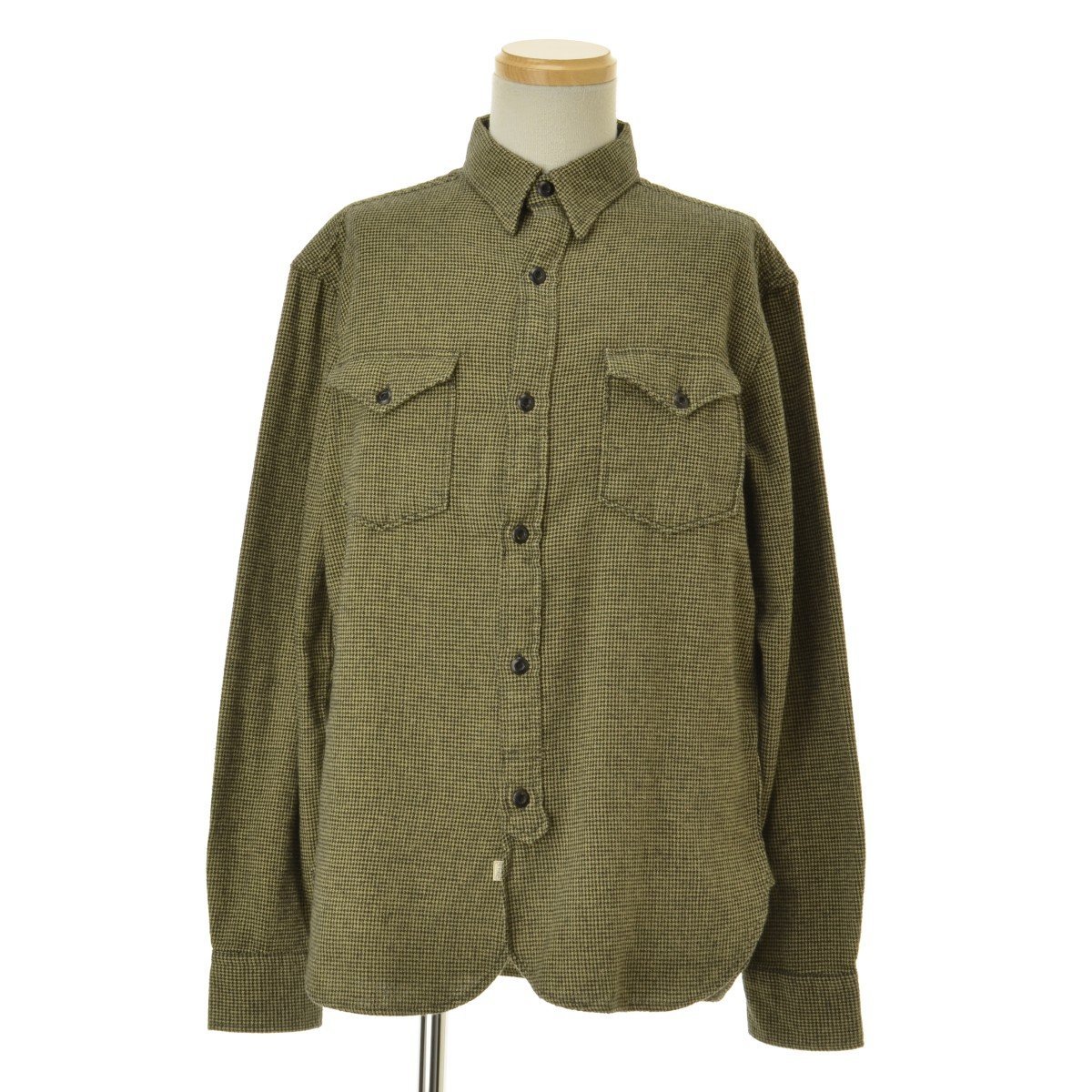 S】RRL / ダブルアールエル Houndstooth Cotton Work Shirt ハウンド