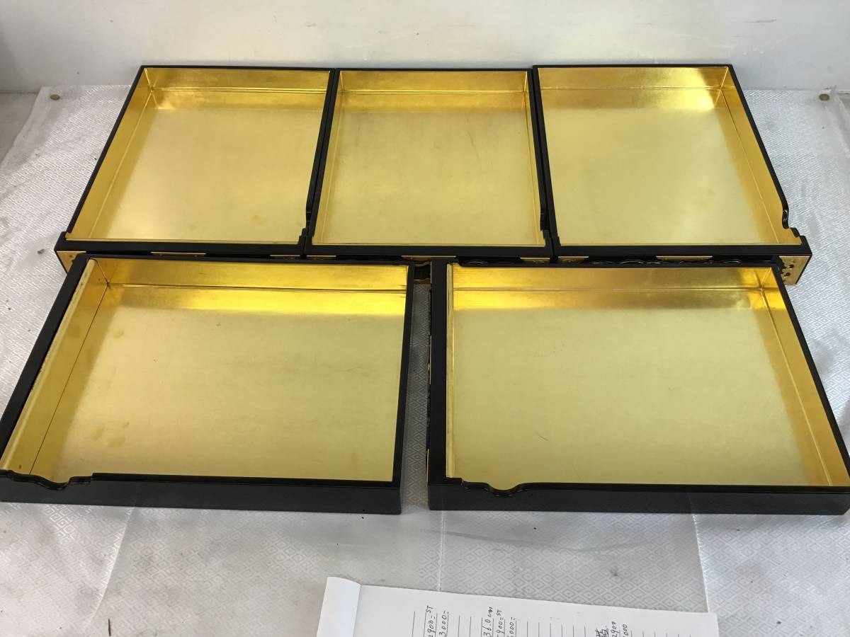 長期展示品の五段御文箱 内側金箔 店売¥15万の品 高 長期展示品の五段御文箱 内側金箔 店売¥15万の品 高