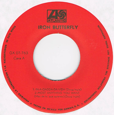 ●IRON BUTTERFLY / IN-A-GADDA-DA-VIDA [MEXICO 45 ORIGINAL 7inch EP サイケ 新品同様 試聴]の画像3