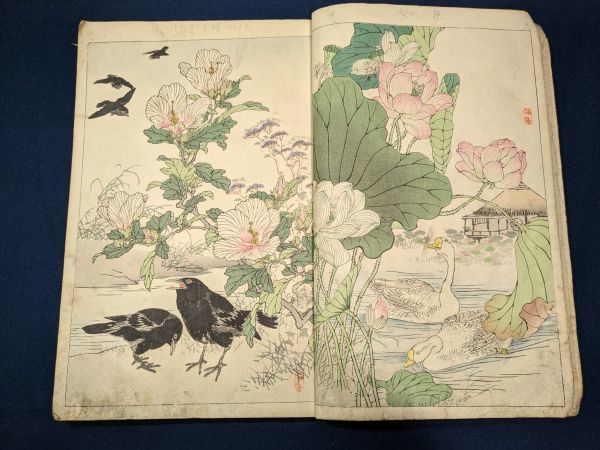 幸野楳嶺 木版画集「楳嶺花鳥画譜 秋冬」1冊25図 明治32年 幸野楳嶺 木版画集「楳嶺花鳥画譜 秋冬」1冊25図 明治32年