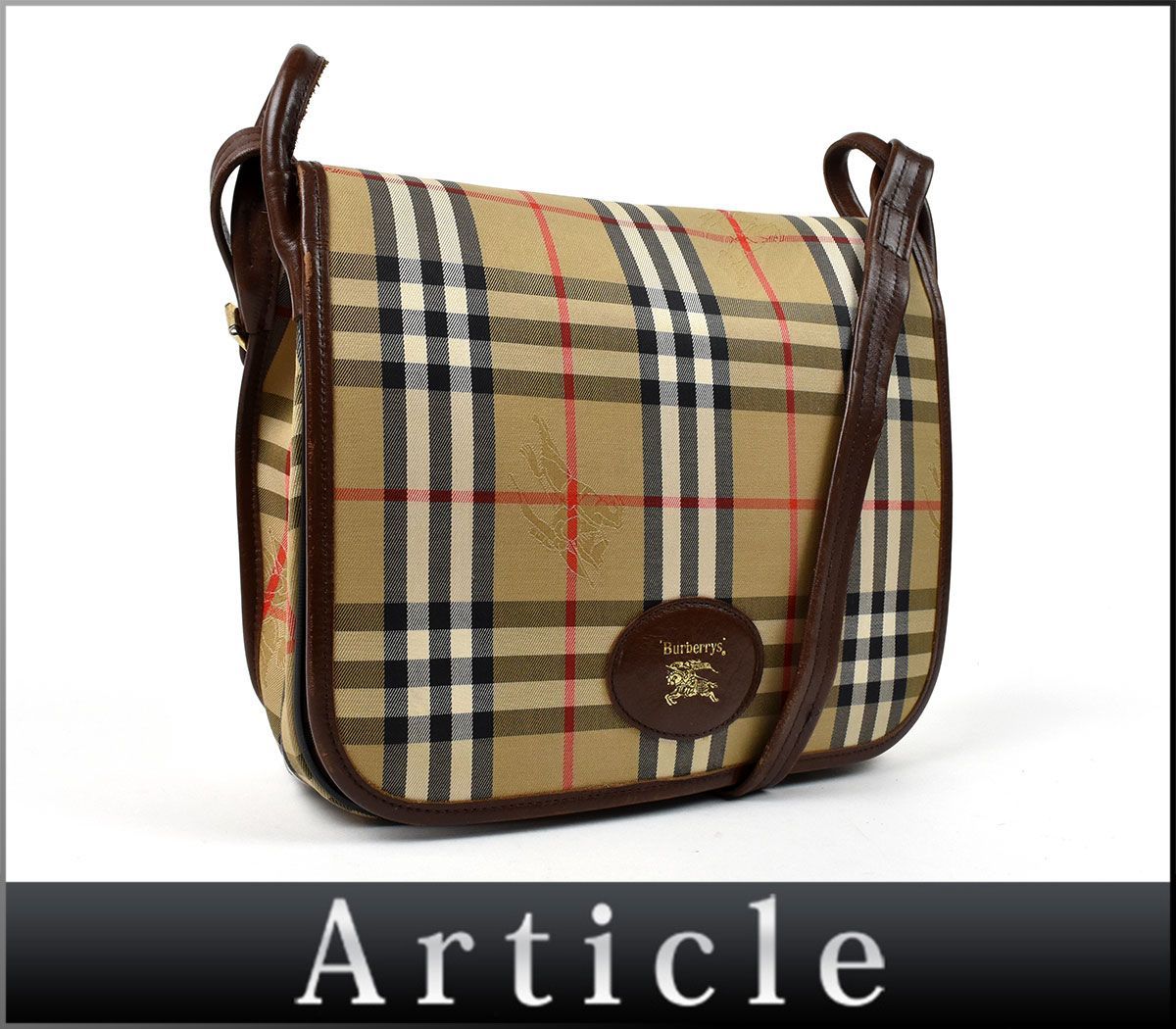 148583□ BURBERRY バーバリー チェック柄 ショルダーバッグ