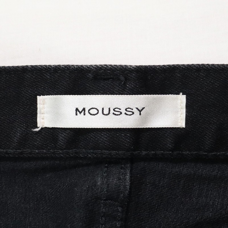 MOUSSY マウジー ハイウエストブラックリバーススキニージーンズ ストレッチデニムパンツ ブラック 010BAA12-2810-1 日本製 サイズ23 S相当