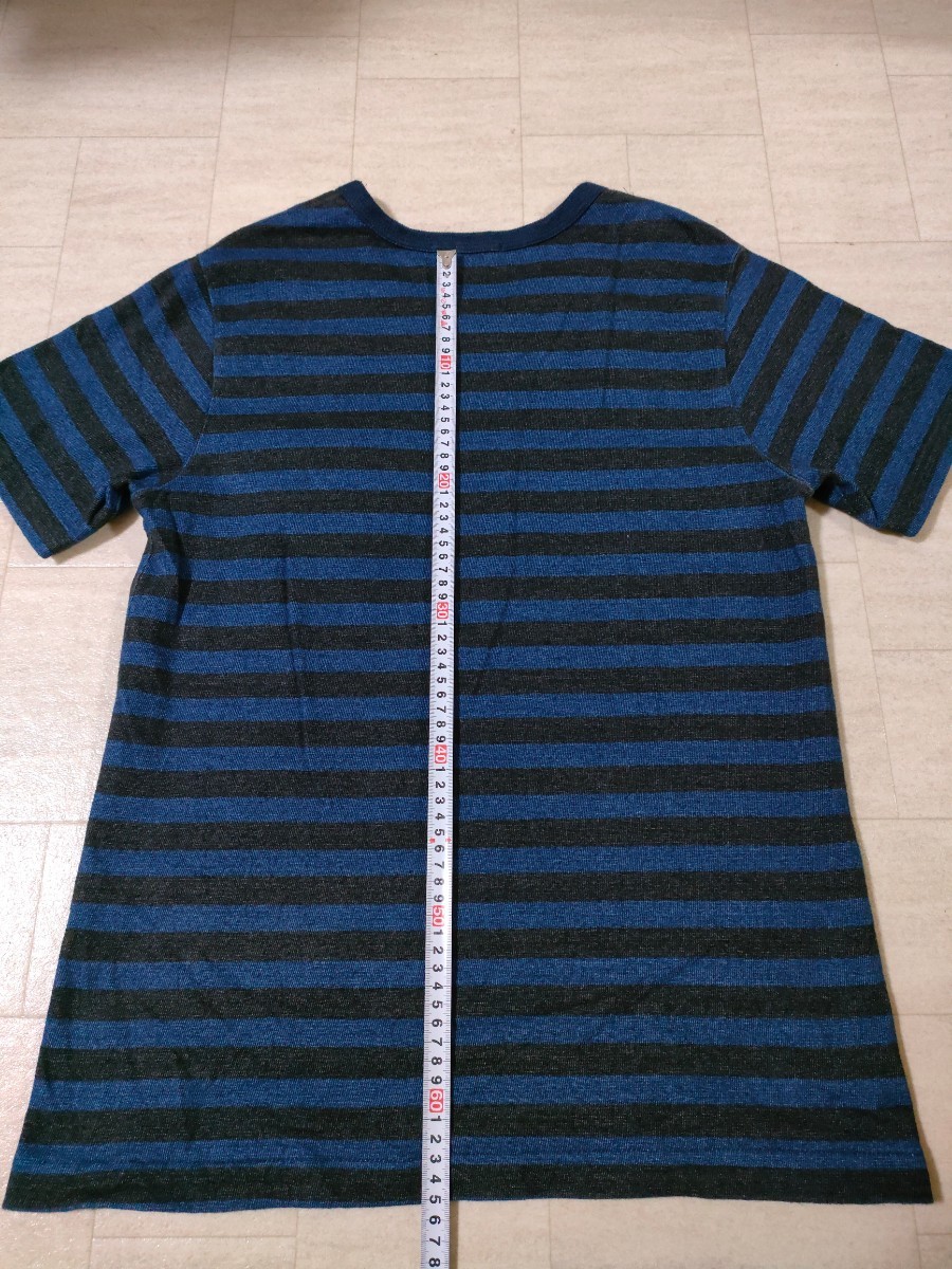 サイズ：M　美品　日本製　BURGUS PLUS　バーガスプラス　半袖ポケット ボーダー Tシャツ　カットソー_画像6