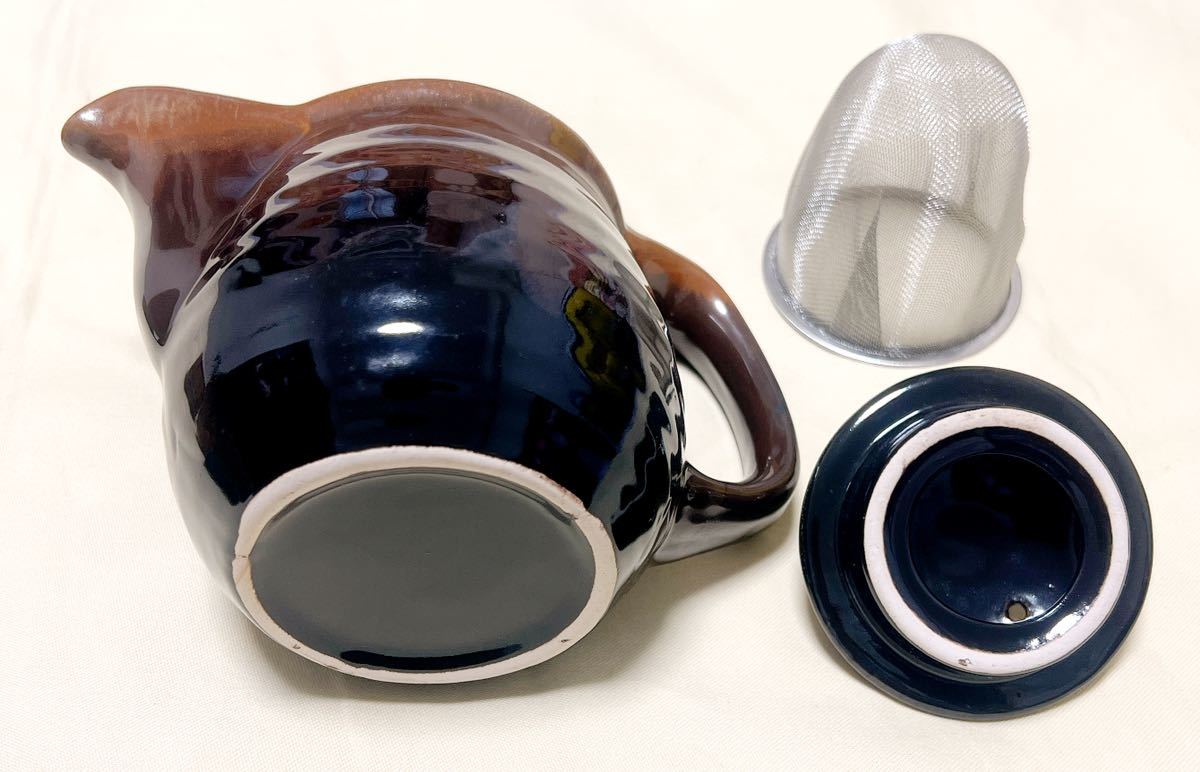 天目風、急須、茶碗セット 新品 天目 茶漉付急須&湯呑5客 一線を画す美しさ おもてなし