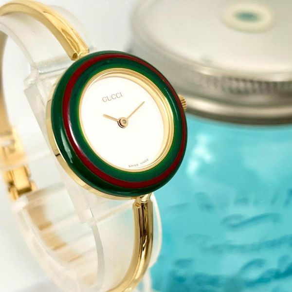 358 GUCCI グッチ時計 レディース腕時計 美品 チェンジベゼル 箱付き