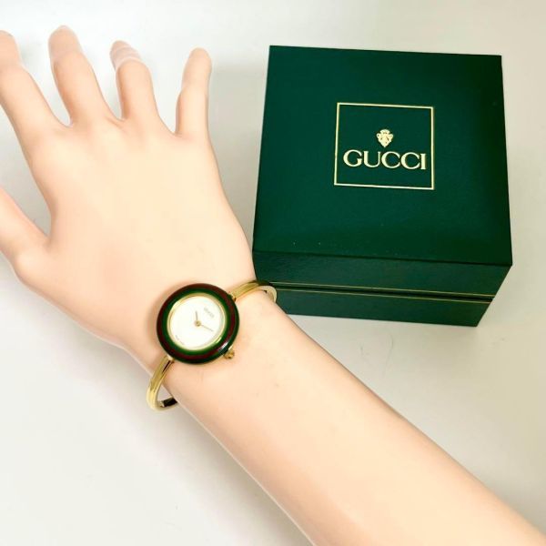 358 GUCCI グッチ時計 レディース腕時計 美品 チェンジベゼル 箱付き