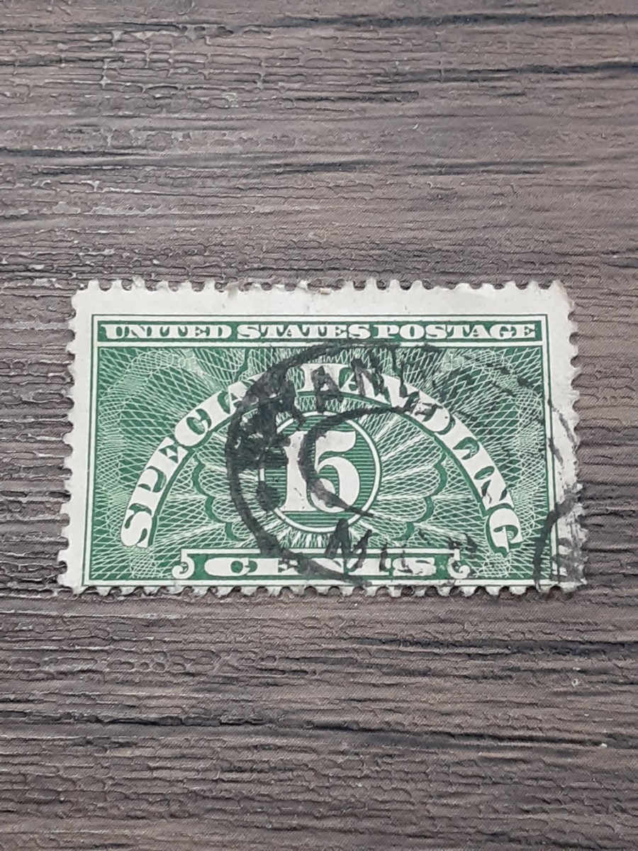 希少アンティーク切手　アメリカ　1928年頃特別取り扱い用　15セント　使用済み　USS0508_画像3