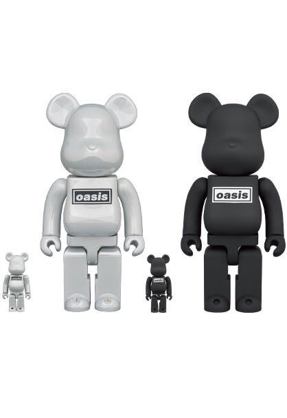 激レア ベアブリック オアシス 白&黒 セット 100%&400% (BE@RBRICK oasis white chrome black 新品未開封 本物 正規品)_画像4