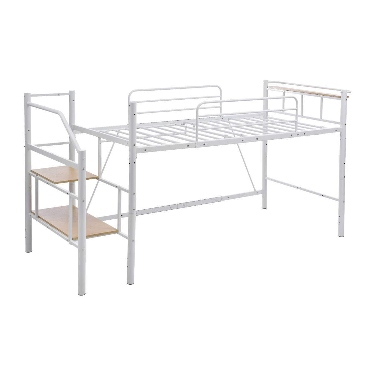 ロフトベッド パイプベッド シングル 耐荷重150kg 高さ130cm 棚 収納