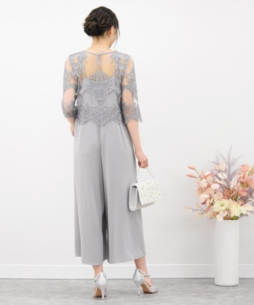  tag equipped Eimy Pearl by POWDER SUGAR Amy pearl bai powder shuga- lace bra light + combination nezon dress pants all-in-one G