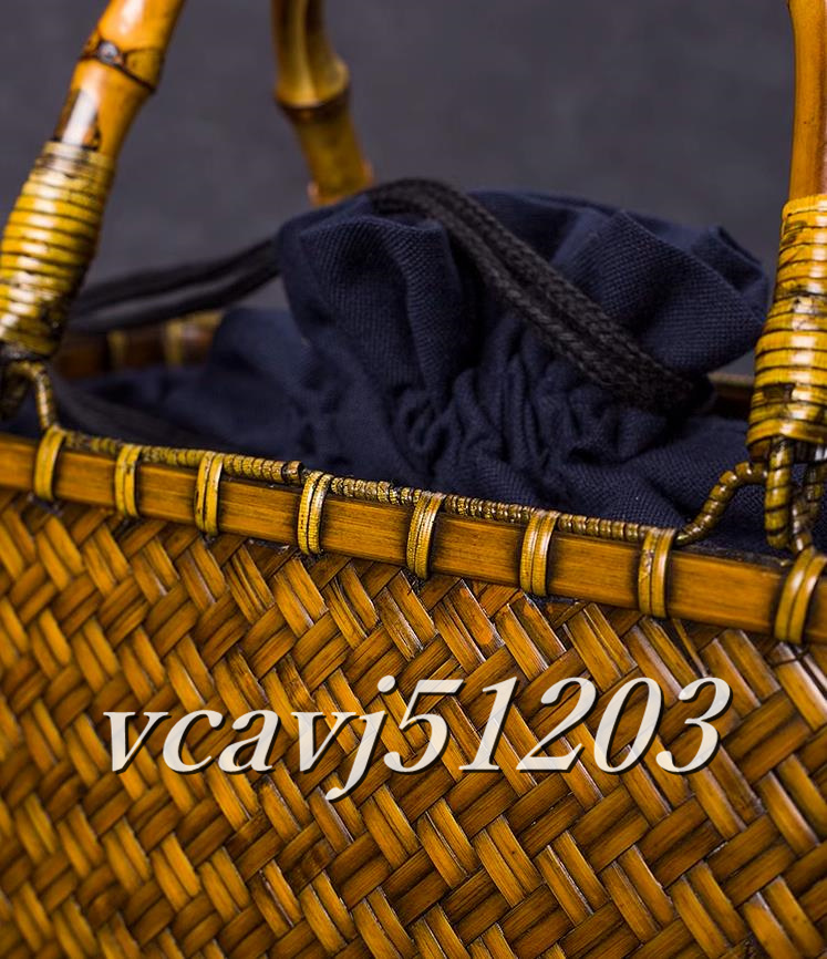 ◆高品質◆レディースハンドバッグ 職人 手作り 竹かごバッグ ハンドメイド 竹籠 バッグ 手編み バッグ 竹工芸 収納かご_画像8