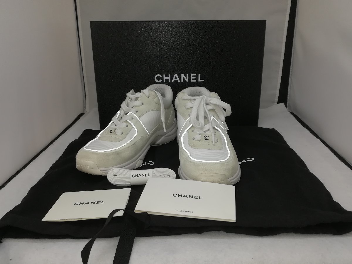 シューズ】CHANEL シャネル ココスエード スニーカー G34360 ホワイト
