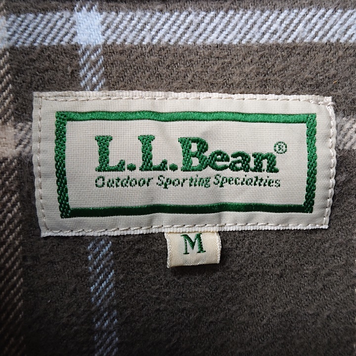 古着 L.L.Bean エルエルビーン チェックシャツ ボタンダウンシャツ ネルシャツ ビックサイズ カーキ 厚手 sizeM_画像8