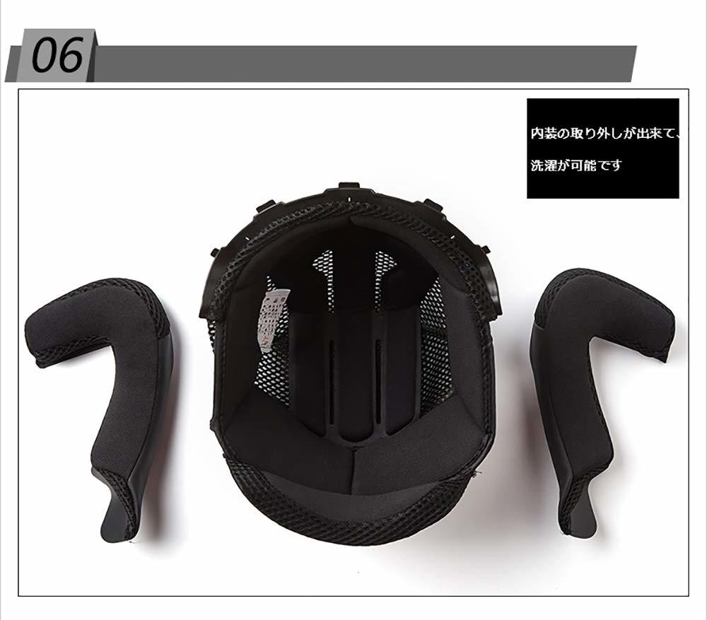 GXT ダブルレンズ ジェットヘルメット フルフェイスヘルメット 内蔵サングラス 通気 サイズ、8色　選択可能 L_画像6