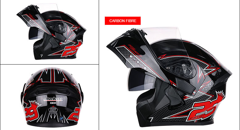 システムヘルメット バイク用品ヘルメット 12色選択可フリップアップ シールド付き ワンタッチ式_画像2