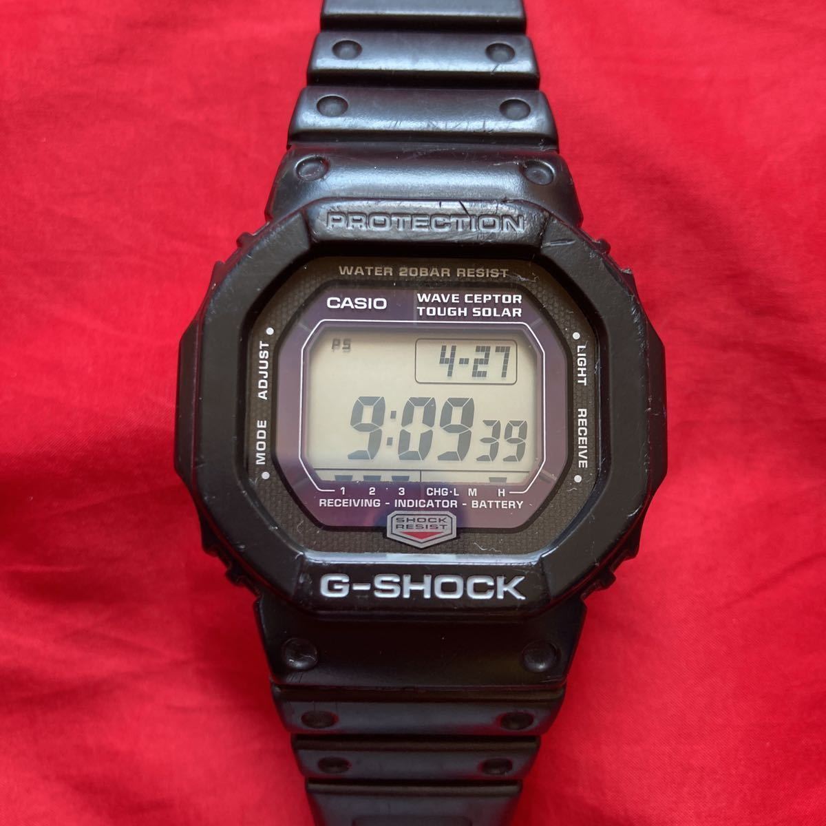 ★☆即決有☆★電波ソーラースピード G-SHOCK GW-5600J 黒色ブラック色 The G タフソーラー CASIO カシオ腕時計 Gショック ベルトはDW-5600_画像1