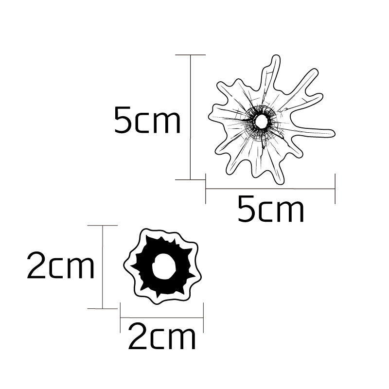 黒×黒 弾痕透明ステッカー 銃弾痕ステッカー 車 自動車 バイク スーツケース アメリカン 傷隠し カーステッカー シール 弾痕_画像2